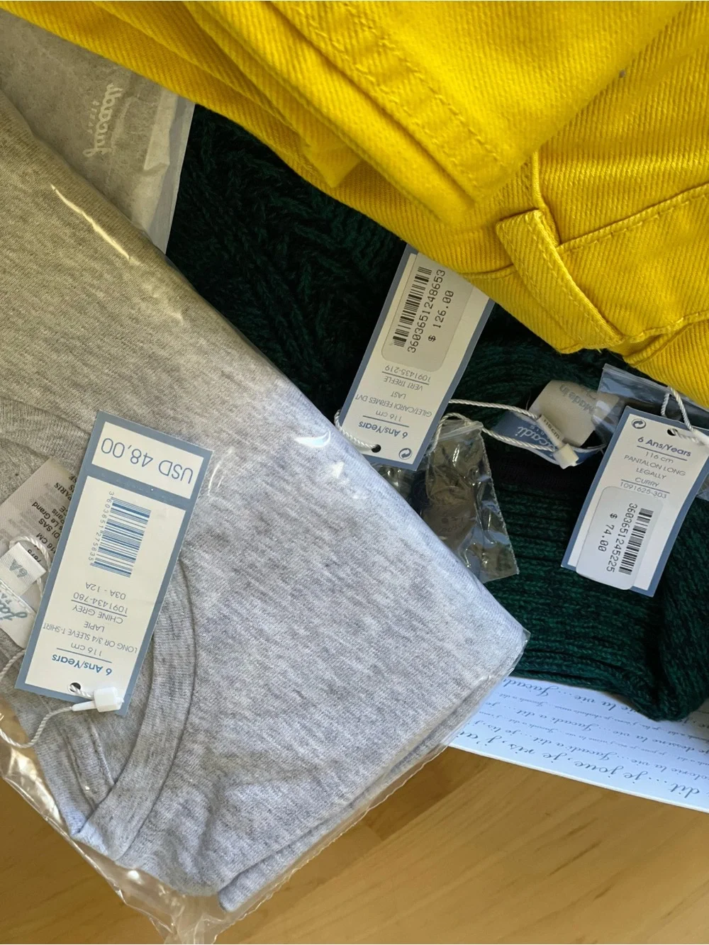 NWT Jacadi Paris Boys Outfit Bundle Sz 6A/6Y - Cardigan, Pants, Tee